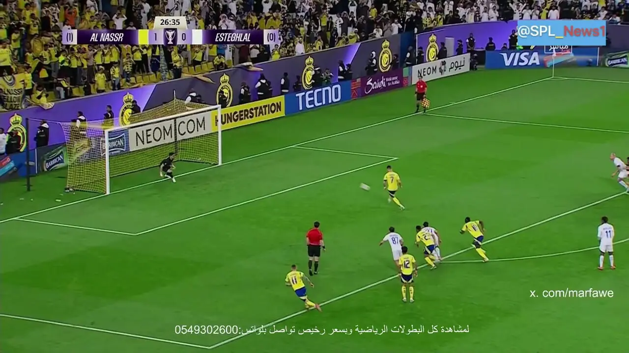 ویدیو: گل دوم النصر عربستان به استقلال با گزارش عربی