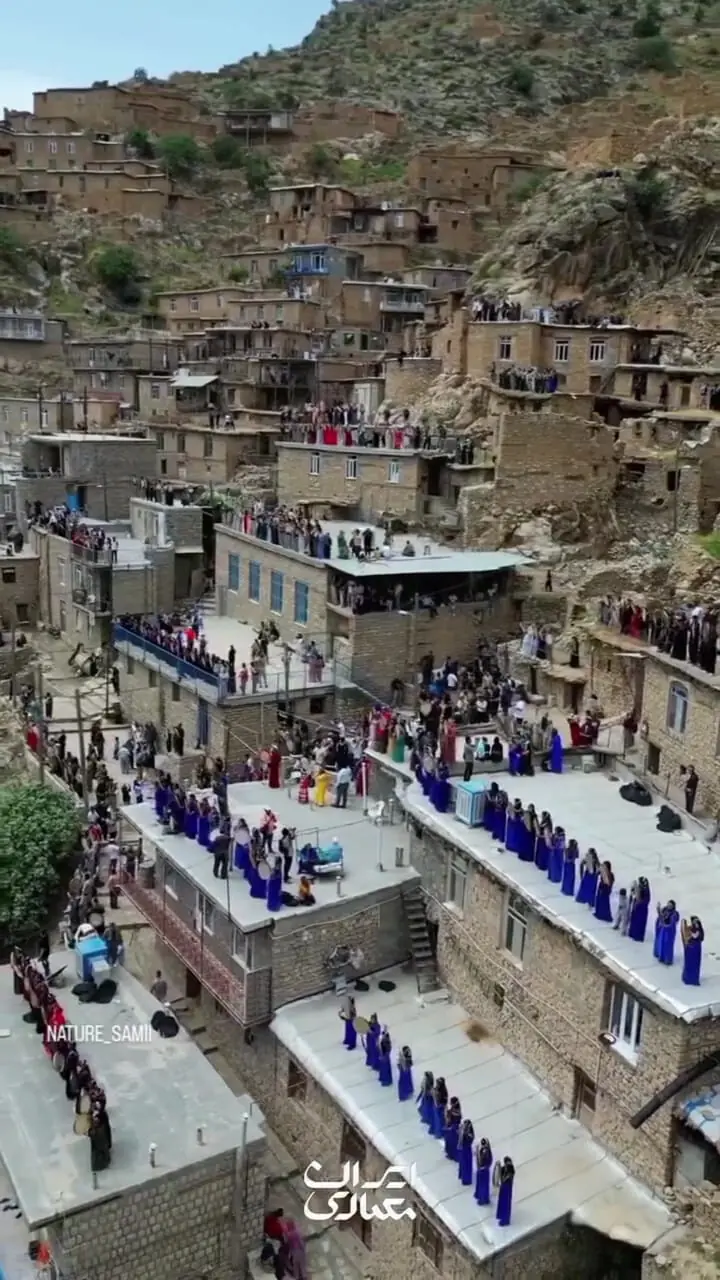 آیین هزار ساله هزار دف بر فراز بام های روستای پالنگان در کردستان