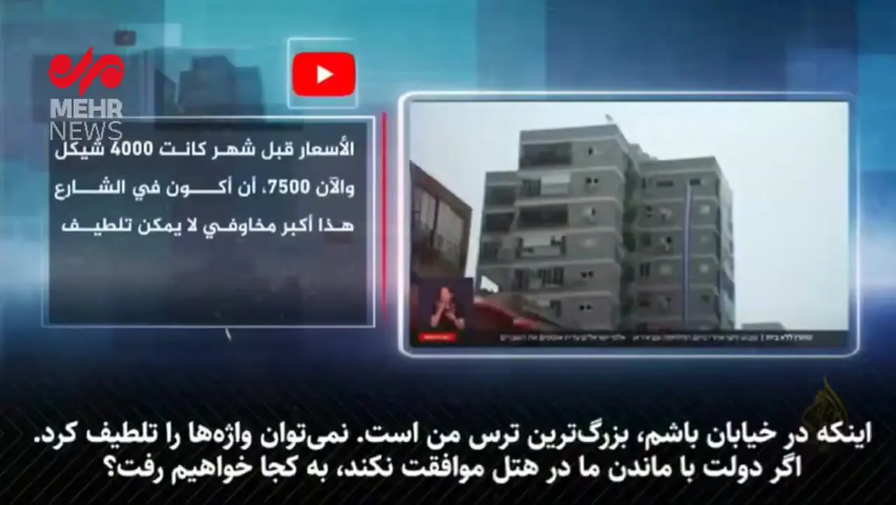 گزارش الجزیره: بحران مسکن در اسرائیل پس از حملات ایران؛ قیمت‌ها دو برابر شد، هزاران نفر در آستانه بی‌خانمانی!