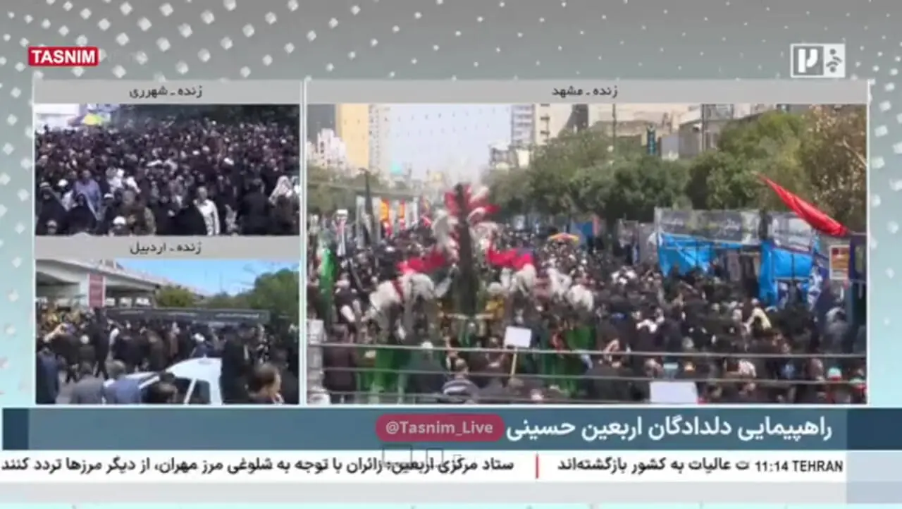 راهپیمایی دلدادگان اربعین حسینی در مشهد، اردبیل و شهرری
