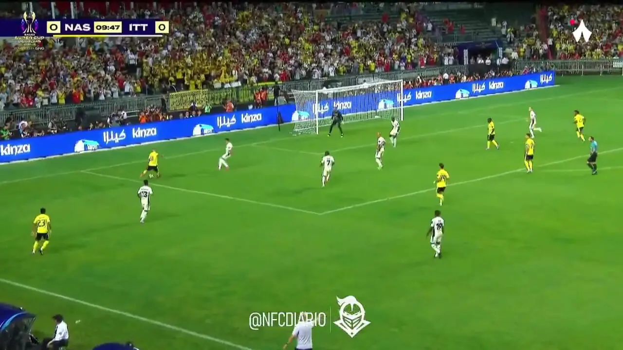 ویدیو: گل اول النصر به الاتحاد توسط مانه