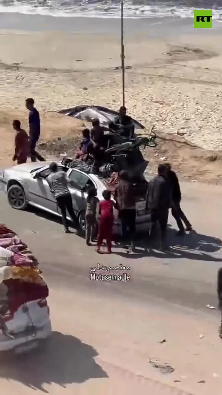 تصویری از آوارگی مردم غزه پس از تهدیدهای اسرائیل