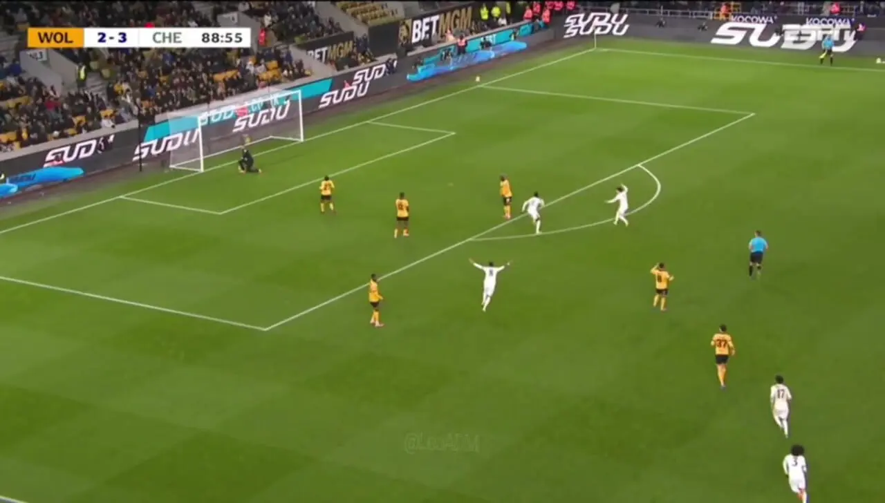 ویدیو:گل چهارم چلسی به ولورهمپتون توسط جیم باینو گیتنز