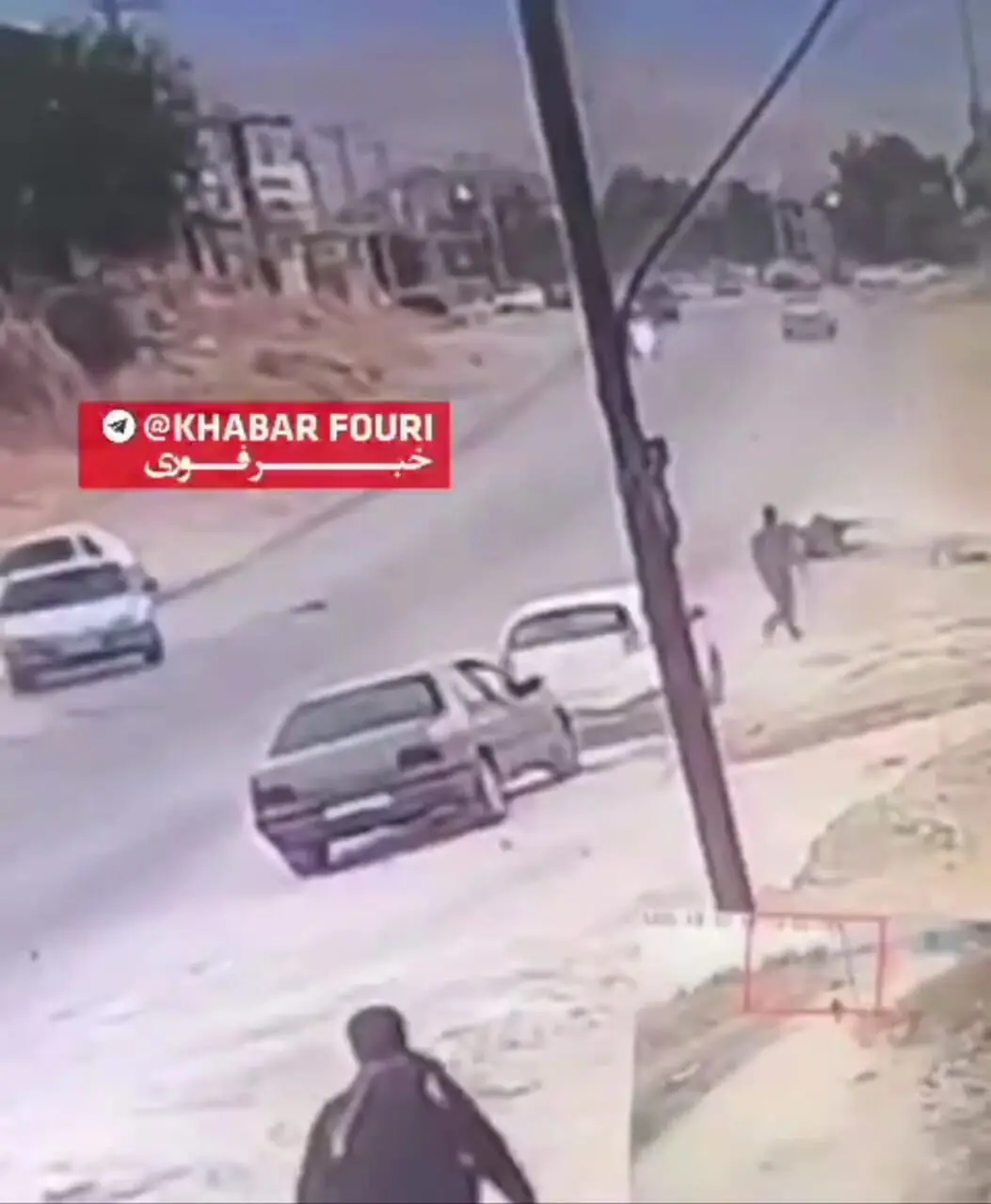 تصادف پژو با اسب در شهر کازرون استان فارس