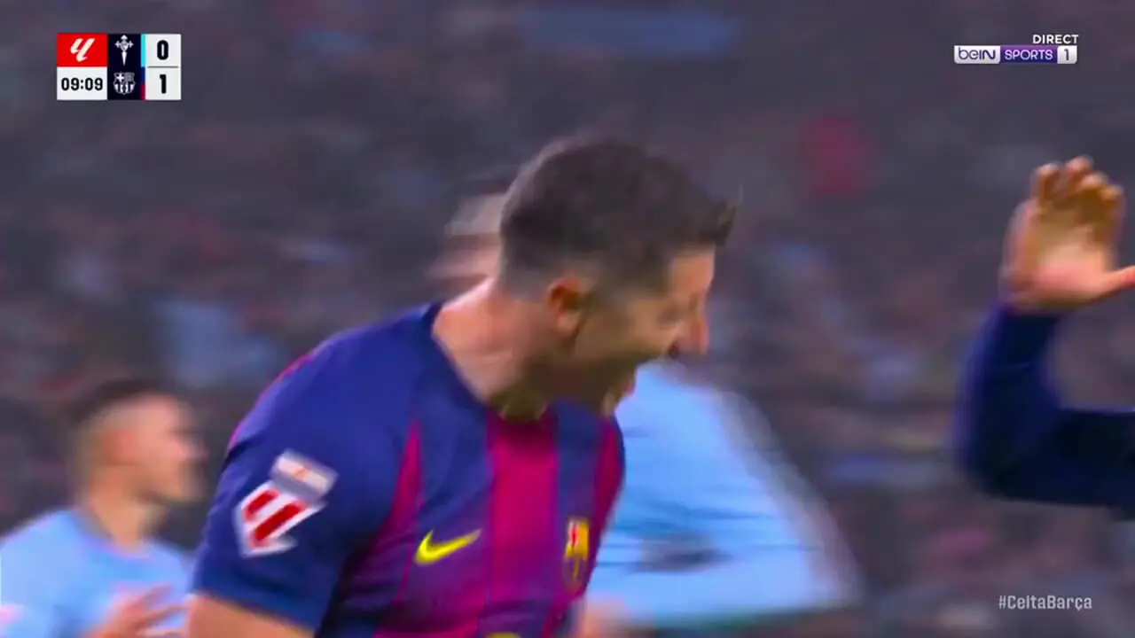 ویدیو: گل اول بارسلونا به سلتا ویگو توسط لواندوفسکی