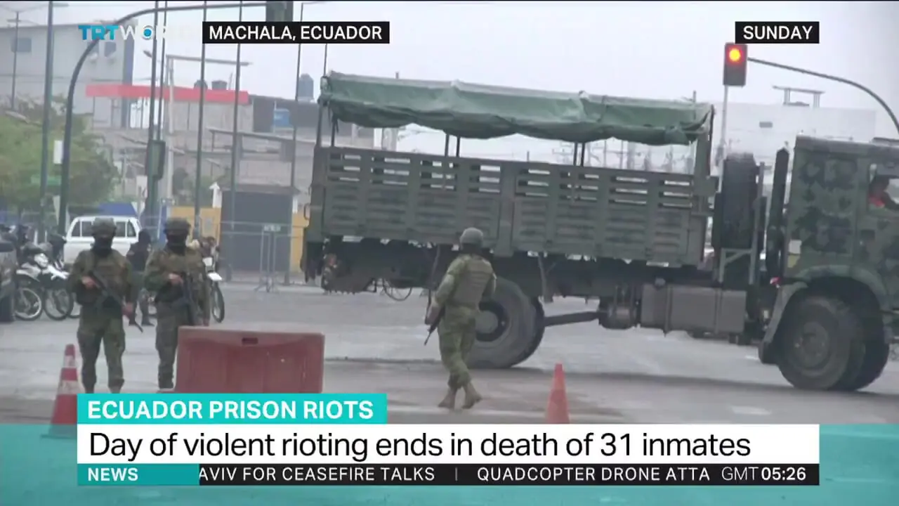شورش در زندان اکوادور با ۳۱ کشته
