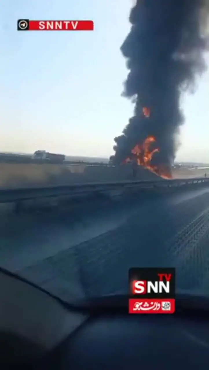 انفجار تانکر سوخت در جاده فرودگاه یزد