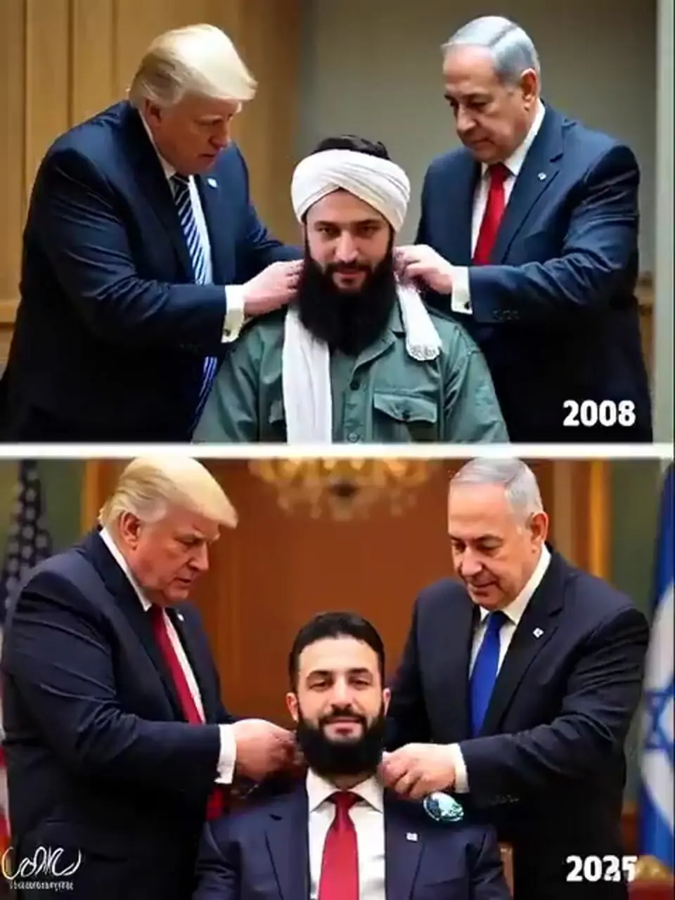 ویدیوی پربازدید هوش مصنوعی از حضور جولانی در کاخ سفید