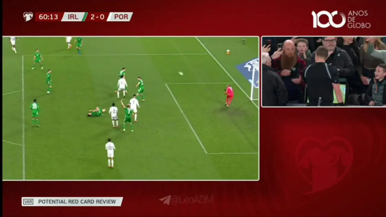 ویدیو: اخراج کریستیانو رونالدو در دیدار پرتغال و ایرلند