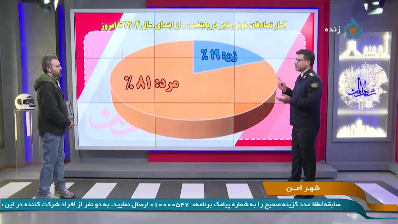 آمار زنها و مردها به عنوان عابر پیاده فوتی در پایتخت