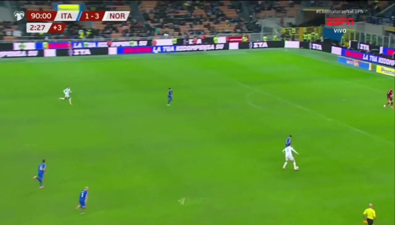 ویدیو: گل چهارم نروژ به ایتالیا توسط لارسن