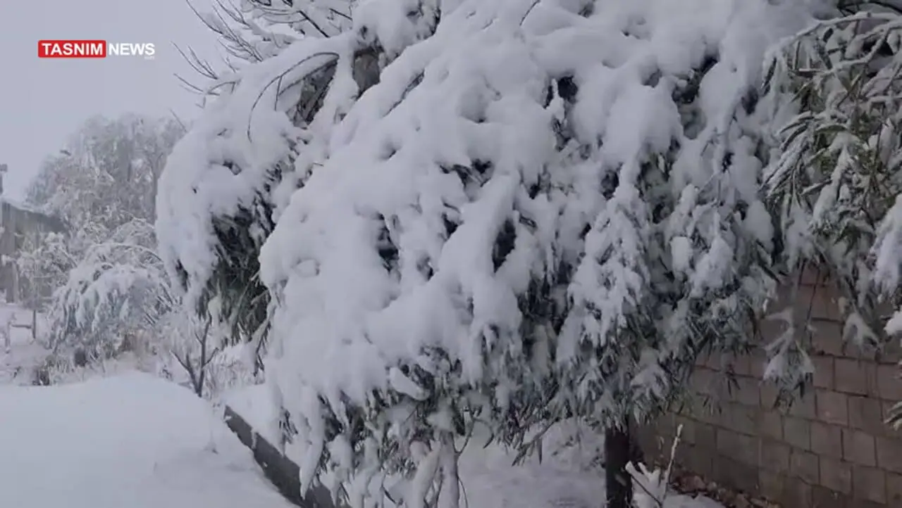 بارش شدید برف در روستای مائینبلاغ در آذربایجان غربی