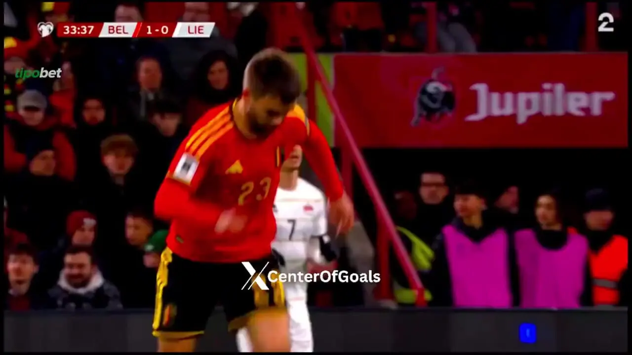 ویدیو: گل‌ دوم بلژیک به لیختن‌اشتاین توسط جرمی دوکو
