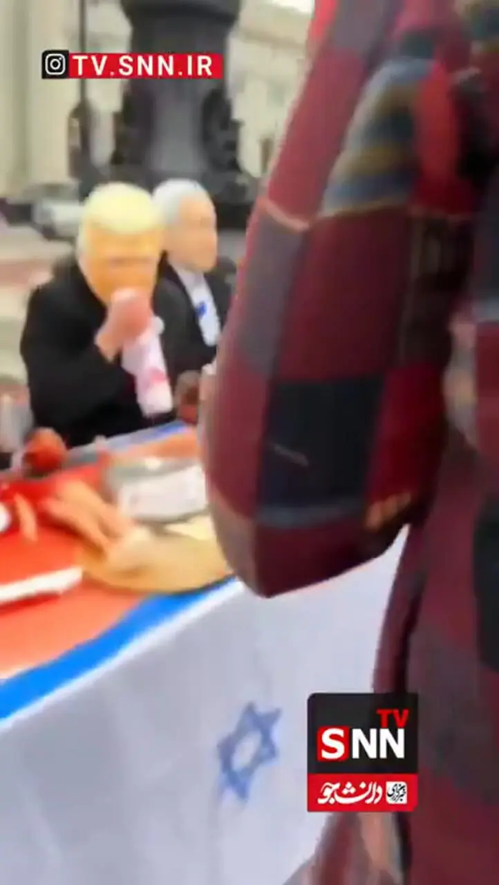 اعتراض نمادین مقابل یونیون استیشن علیه حمایت آمریکا از جنگ غزه