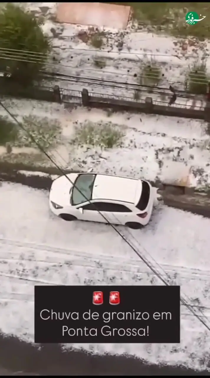 تصاویری از بارش سنگین تگرگ در برزیل