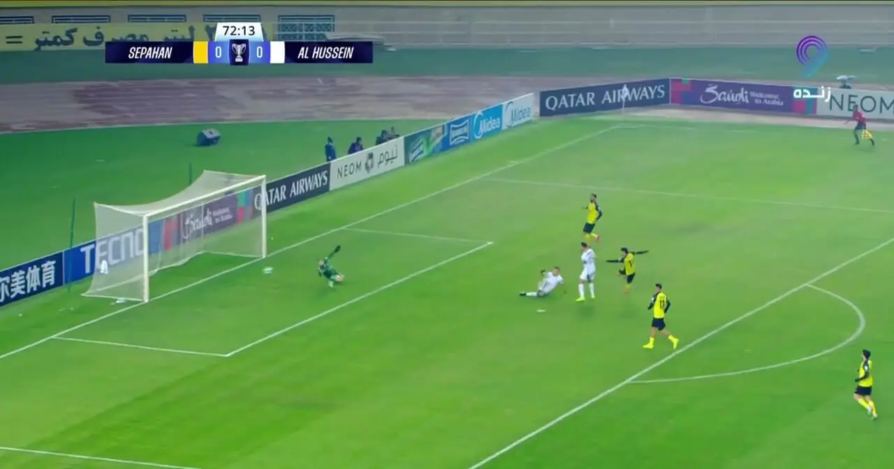 ویدیو: گل اول سپاهان به الحسین توسط آریا یوسفی