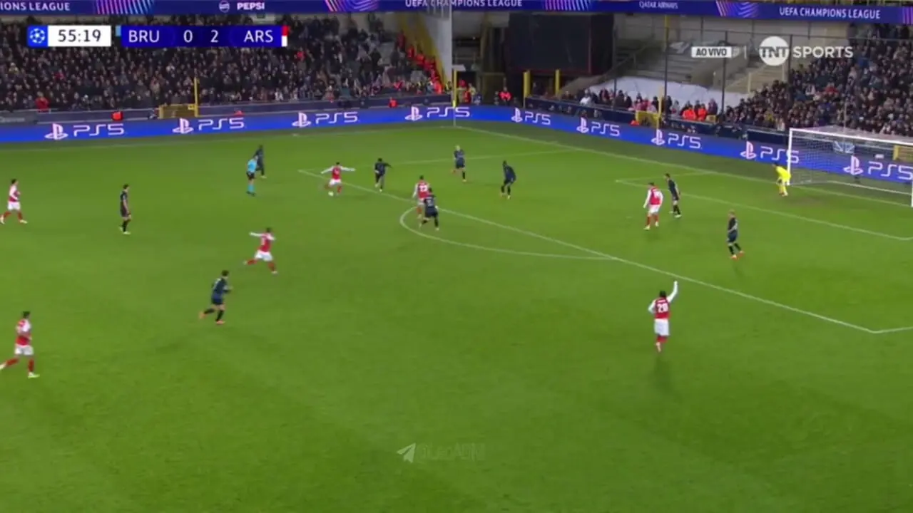 ویدیو: گل سوم آرسنال به کلوب بروژ توسط مارتینلی