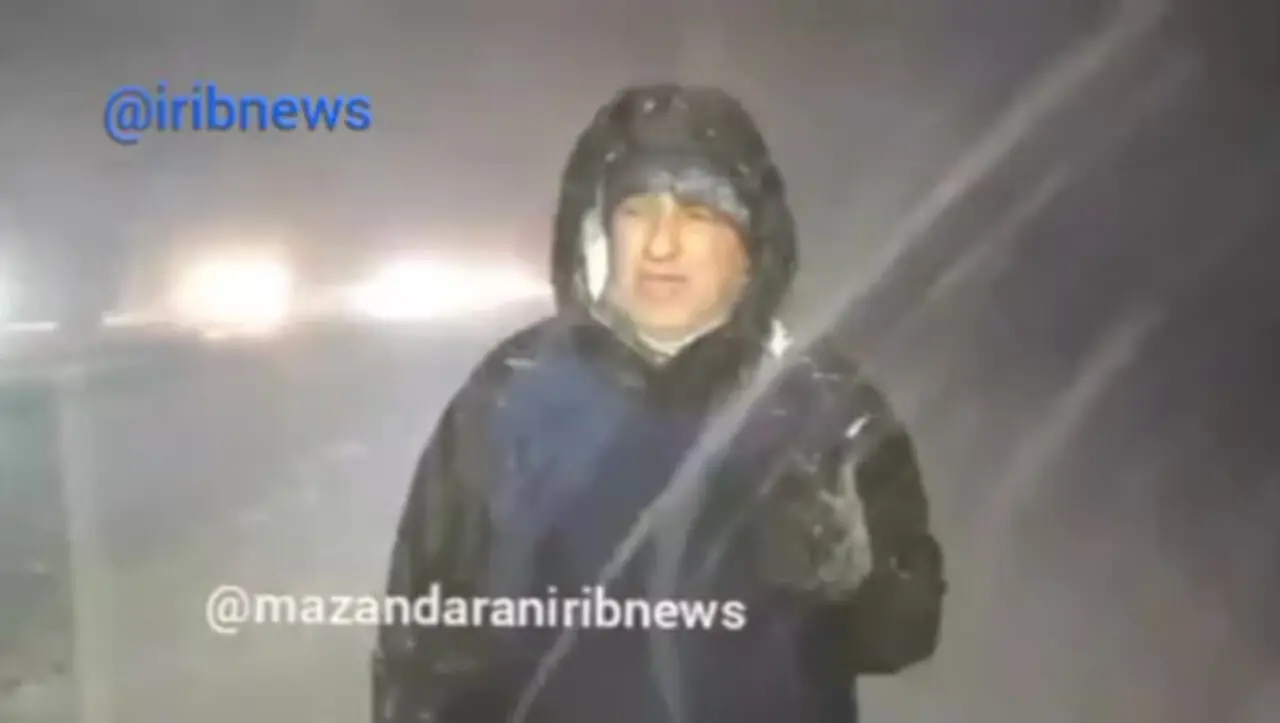 وضعیت دیشب مسیر امامزاده هاشم به پلور به علت بارش شدید برف در محور هراز