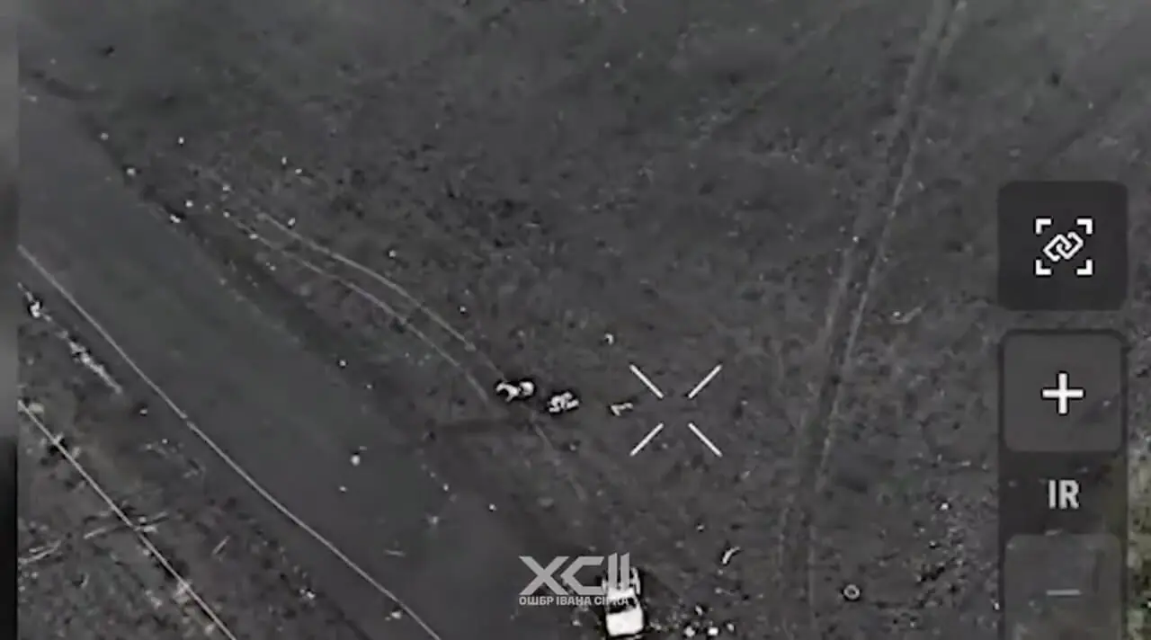 لحظه برخورد پهپاد اوکراینی به سواره نظام روس