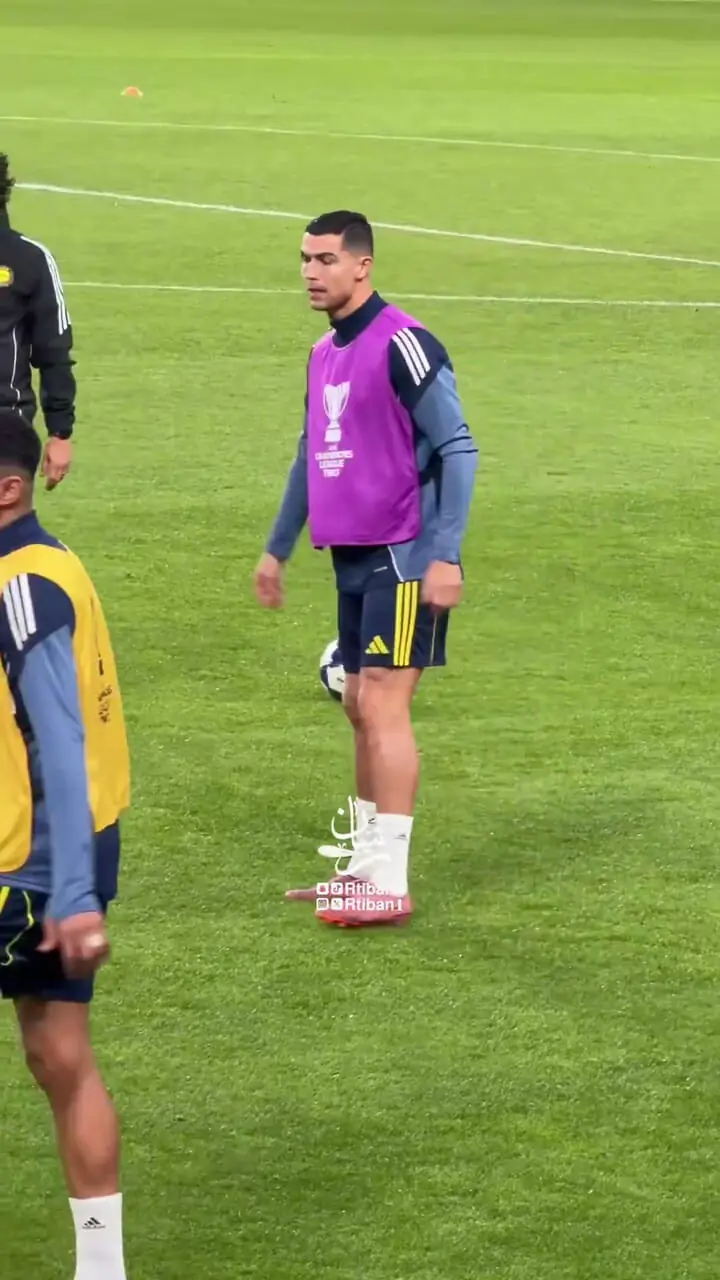 ویدئو: نجوای مرموز رونالدو در تمرین النصر