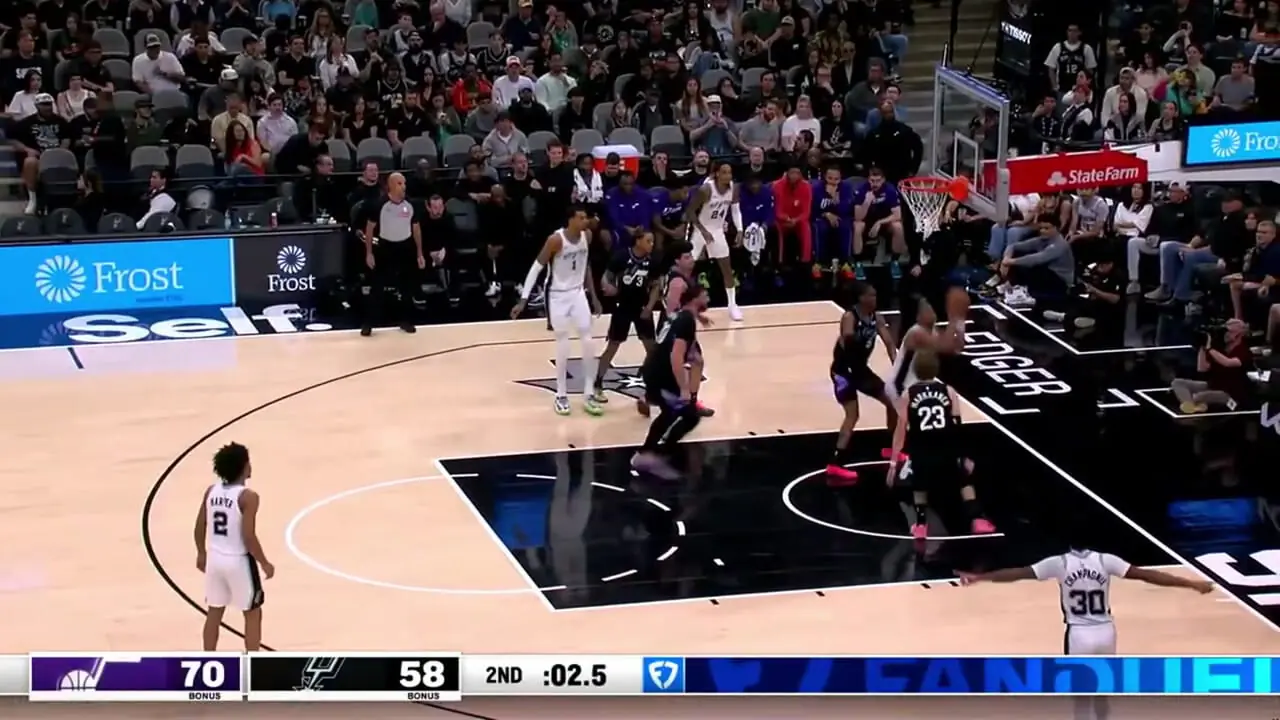 ویدئو: خلاصه بسکتبال سن‌آنتونیو‌اسپرز 114 - 127 یوتاجاز