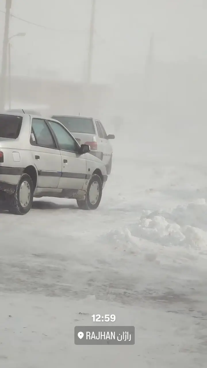 بوران شدید برف هم اکنون در ارومیه