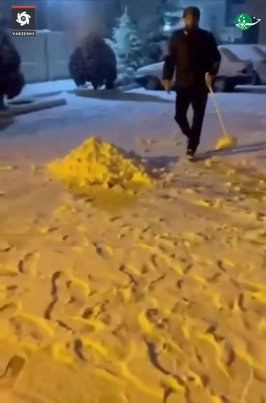 ویدیو جالب از برف‌بازی بازیکنان تراکتور به کارگردانی بیرانوند