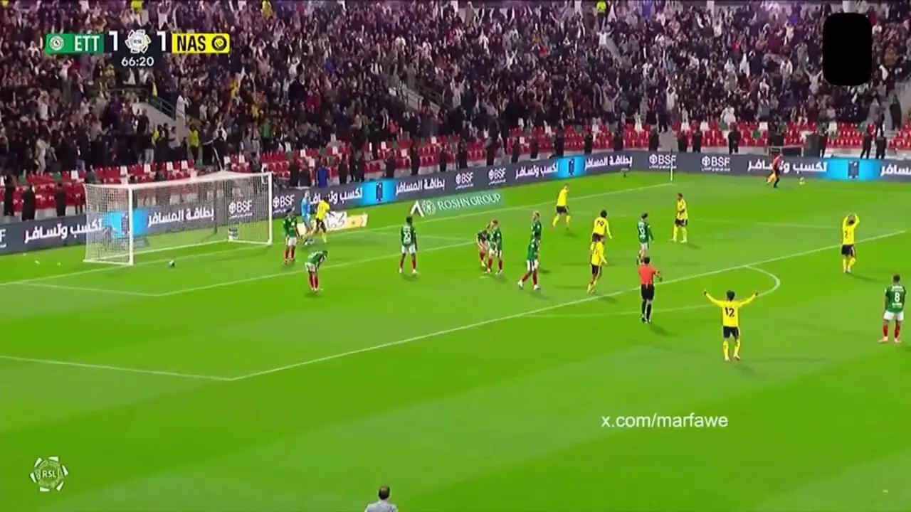 گل رونالدو برای النصر مقابل الاتفاق