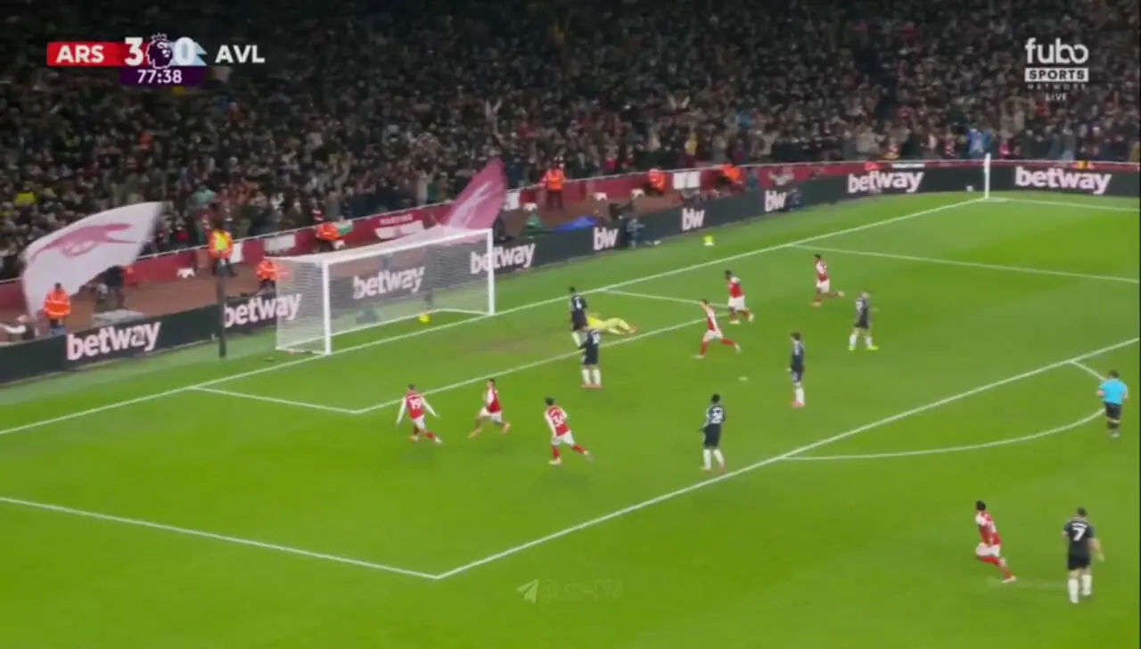 ویدیو: گل چهارم آرسنال به استون ویلا توسط گابریل ژسوس