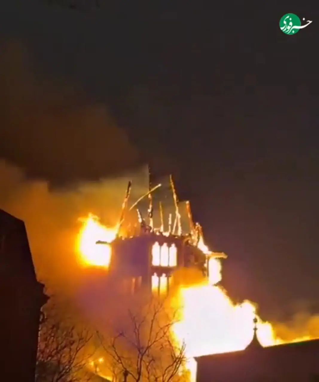 کلیسای ۱۵۰ ساله آمستردام طعمه حریق شد