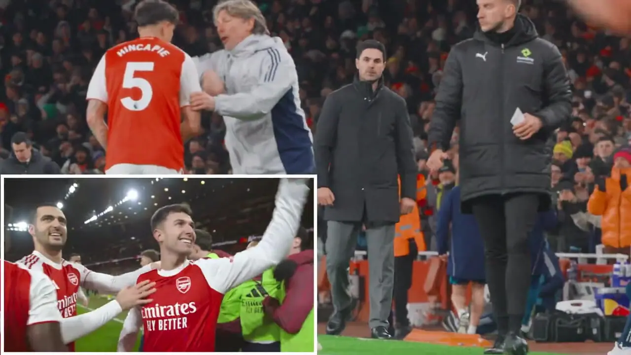 ویدئو: شادی انفجاری آرتتا پس از اخطار مسئول فنی بازی