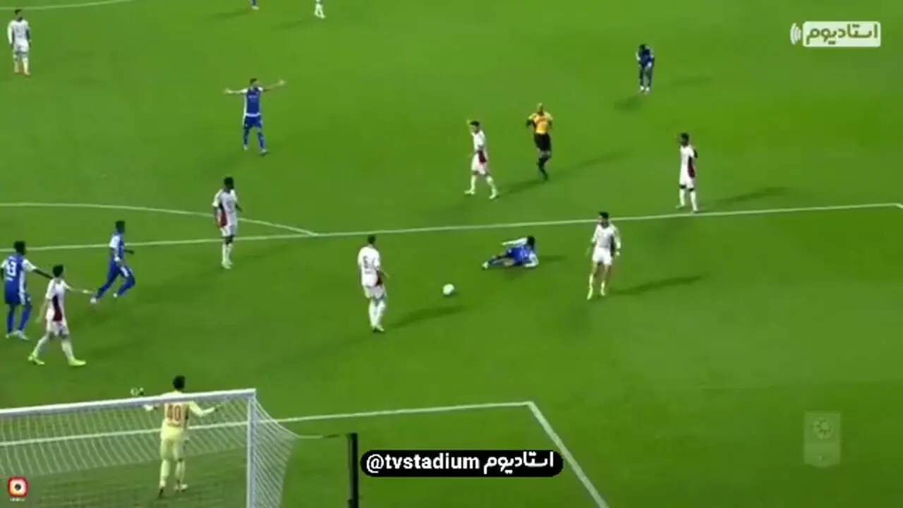 گل اول النصر مقابل شارجه با خطای پنالتی روی قایدی