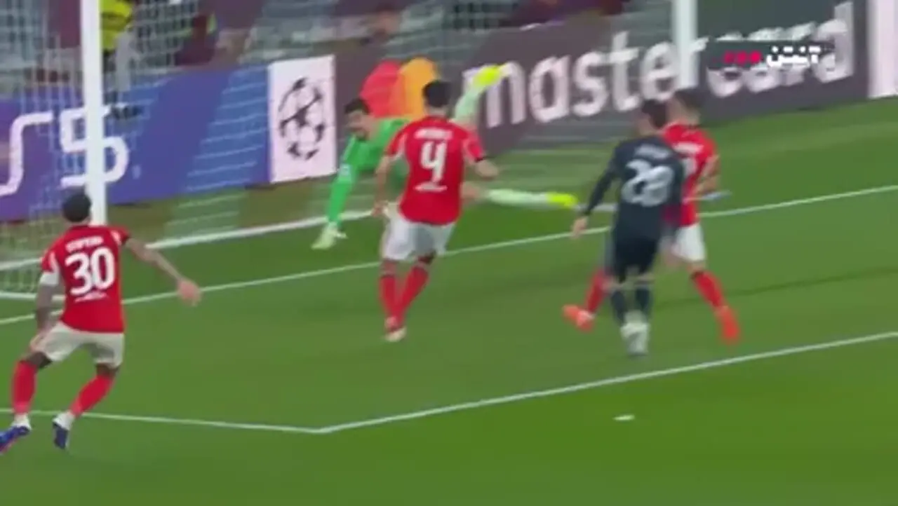 ویدیو: گلزنی دروازبان؛ گل دوم بنفیکا به رئال مادرید توسط تروبین