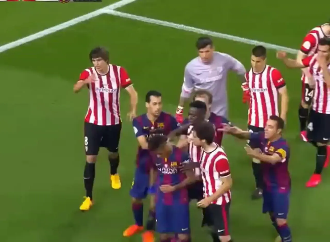 نوستالژی/ حمله بازیکنان بیلبائو به نیمار بابت دریبل