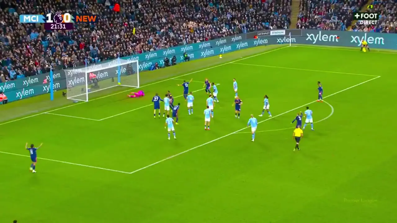 ویدیو: گل اول نیوکاسل به منچستر سیتی توسط هال