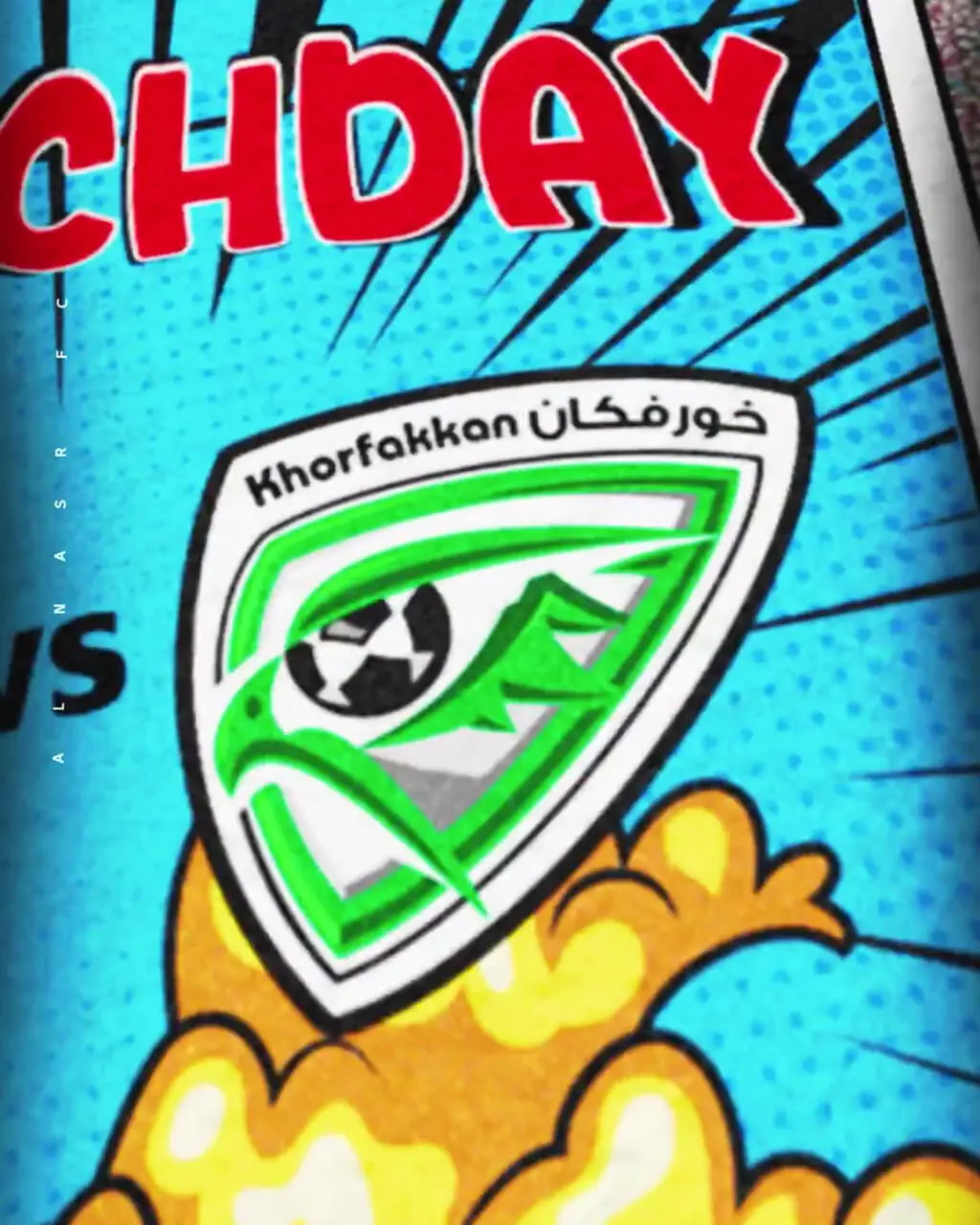 کارتون النصر برای بازی مقابل خورفکان با حضور قایدی