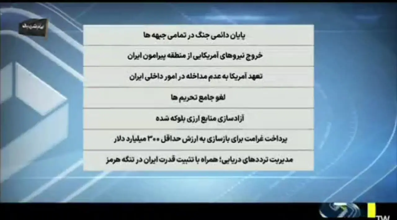 صدا و سیما شرط جدید ایران برای توافق با آمریکا را اعلام کرد