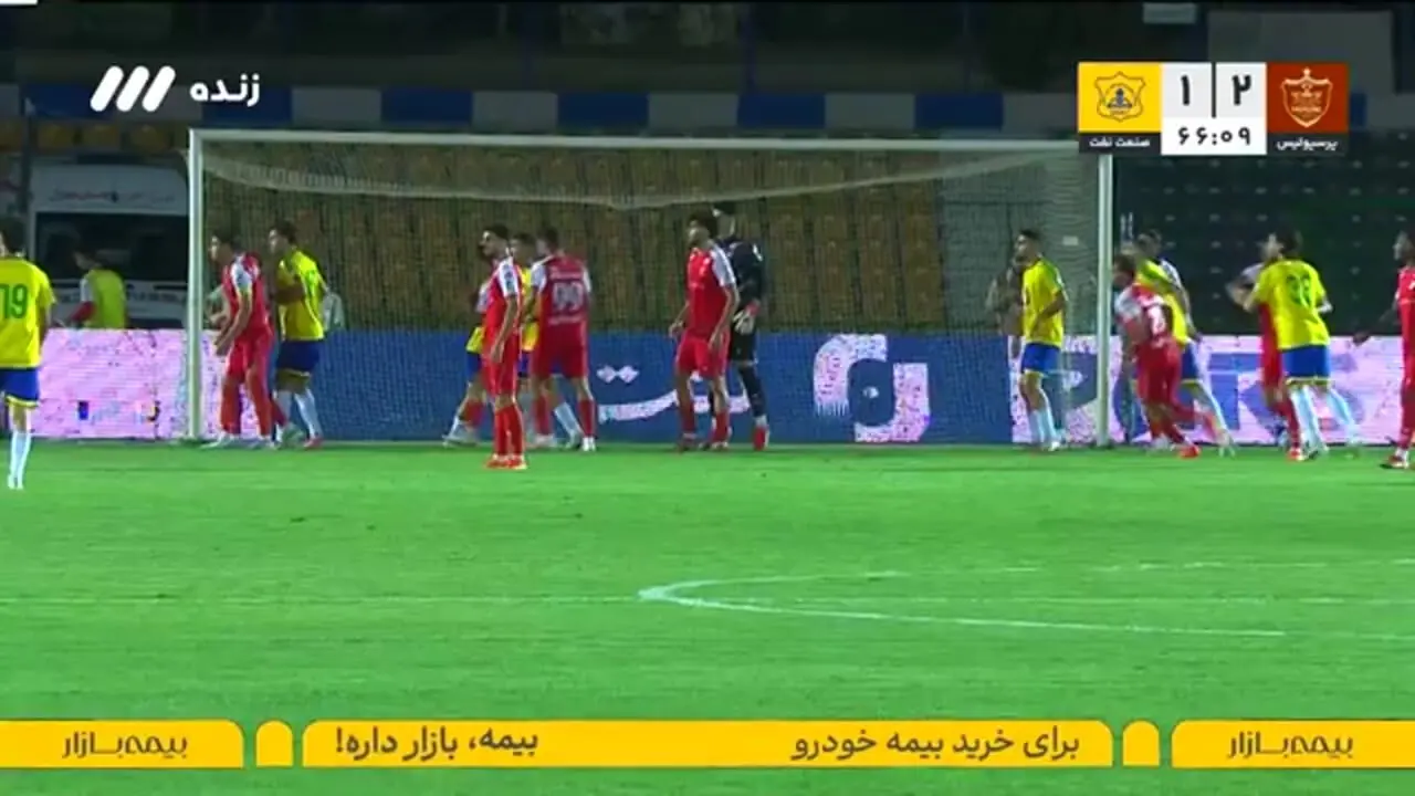 گل اول صنعت نفت آبادان به پرسپولیس توسط باصری